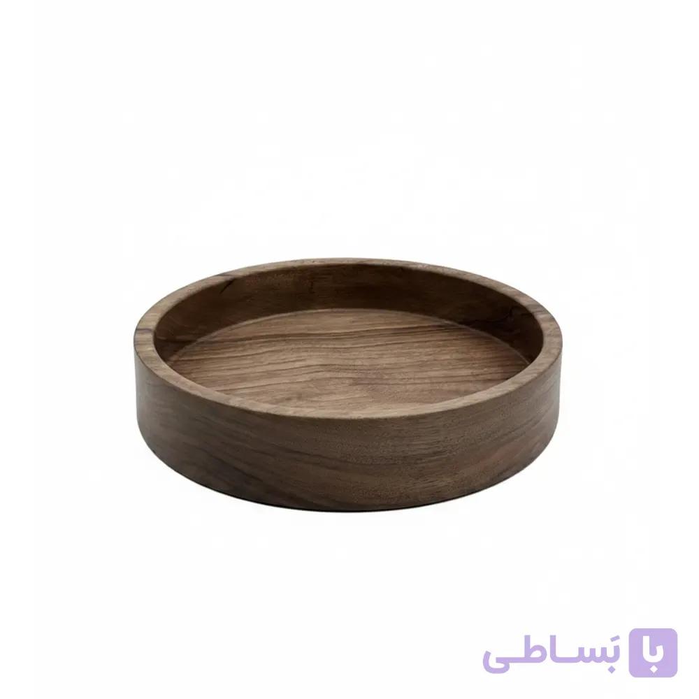 کاسه چوبی دهنه باز بدون پایه 30 سانت — تصویر 1