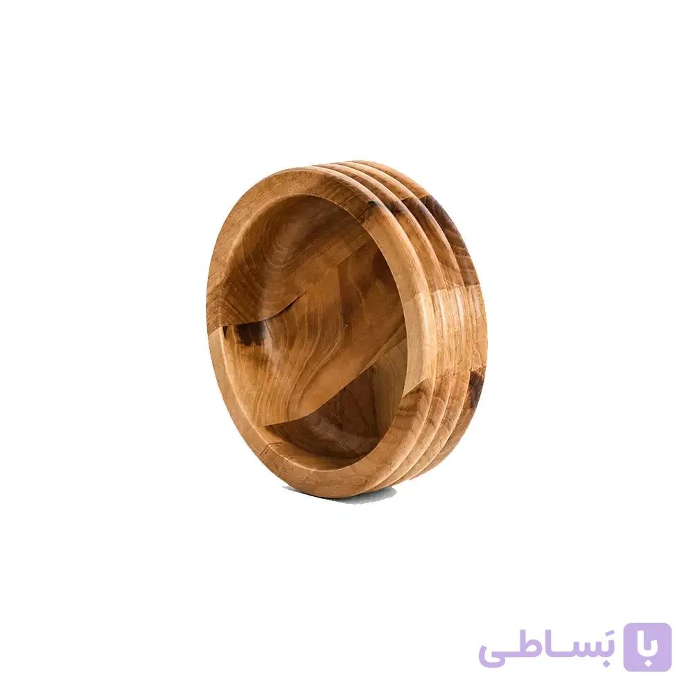 کاسه چوبی استوانه بدون پایه 20 سانت — تصویر 1