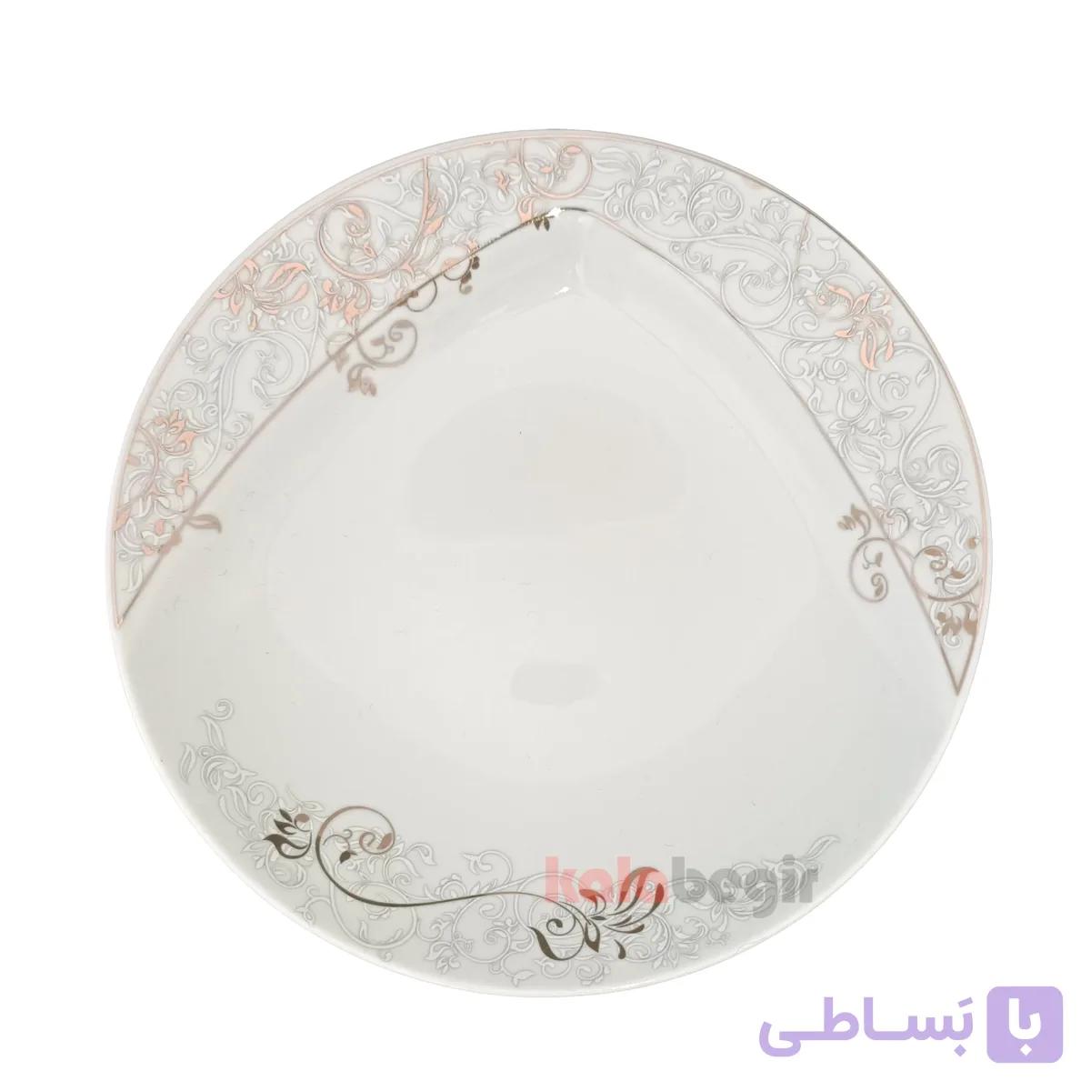 بشقاب سوپ خوری 21 چینی توس طرح تاماس خاکستری — تصویر 1
