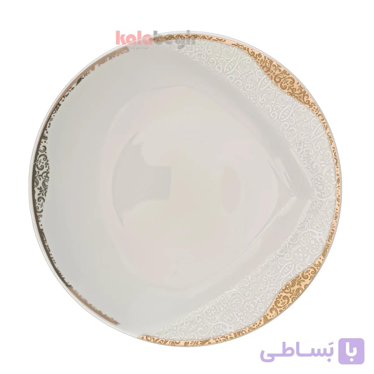 بشقاب خورشت خوری 21 چینی توس طرح لیندا طلایی — تصویر 1