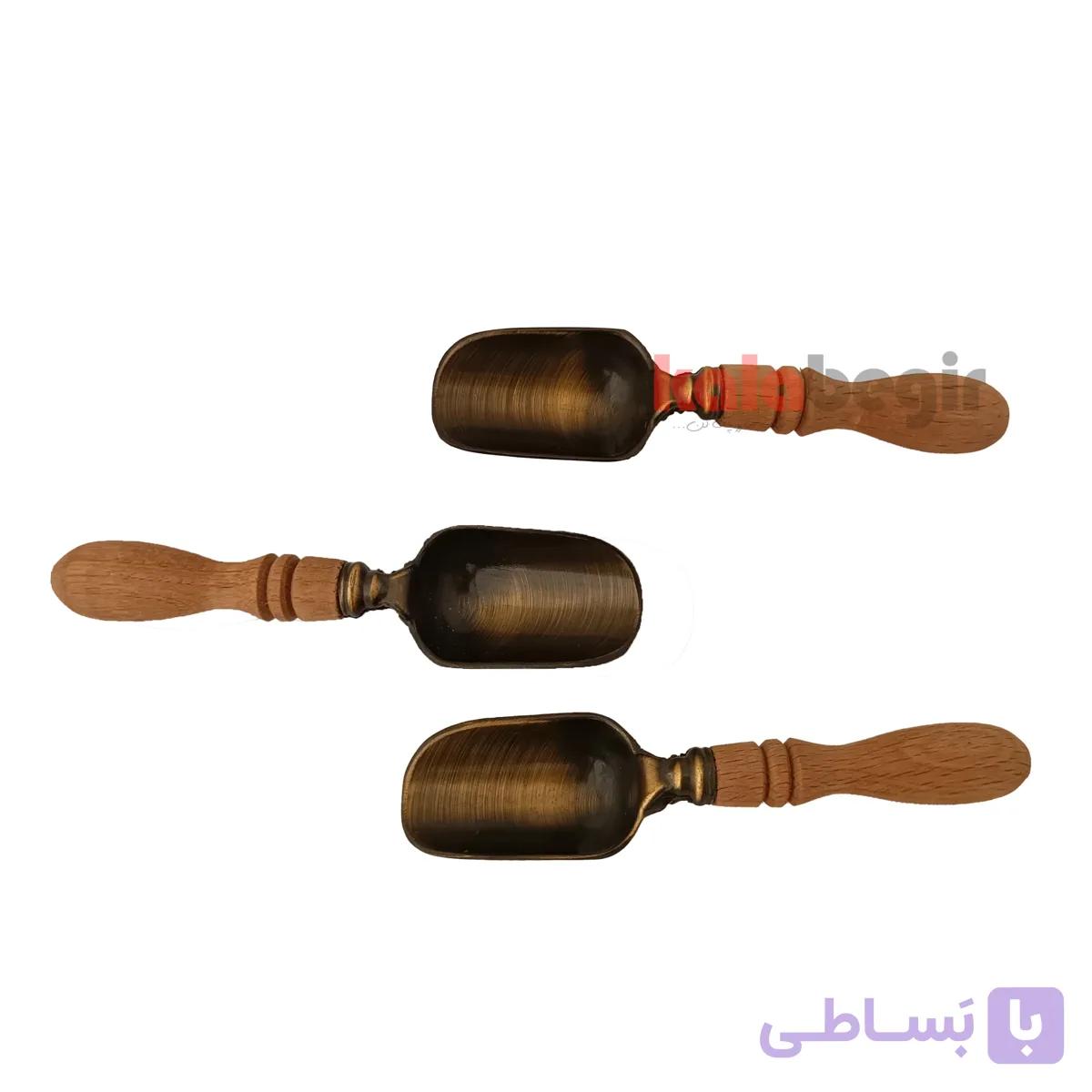 قاشق ادویه سرتاس زاماک دسته چوبی — تصویر 1