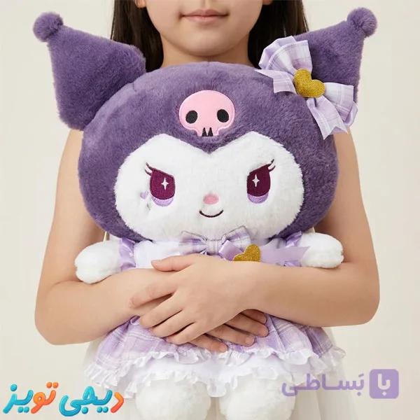عروسک کرومی بنفش با عصای جادویی 35 سانت (Kuromi)
