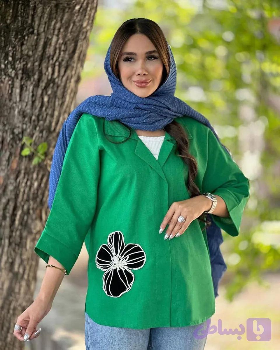 مانتو لینن کایرا جنس لینن گلدوزی شده فری سایز ارسال رایگان