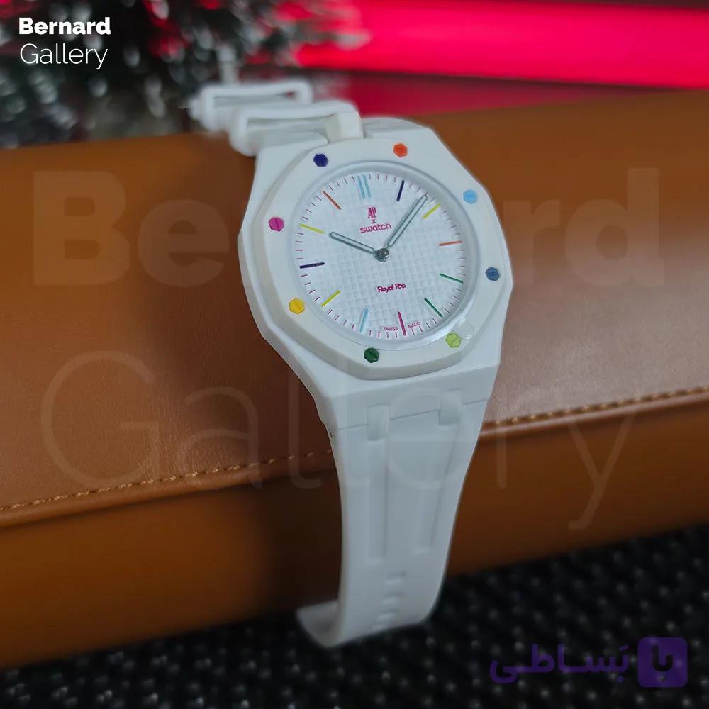 ساعت مچی اودمارپیگه سواچ رویال پاپ Audemars Piguet x Swatch | Royal Pop HUIT BLANC به همراه بند مچی — تصویر 1