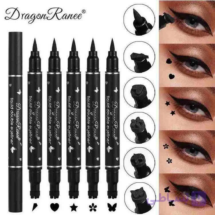 خط چشم ماژیکی دو طرفه مشکی Dragon Ranee | خرید خط چشم بادوام و بدون پخش شدن — تصویر 1