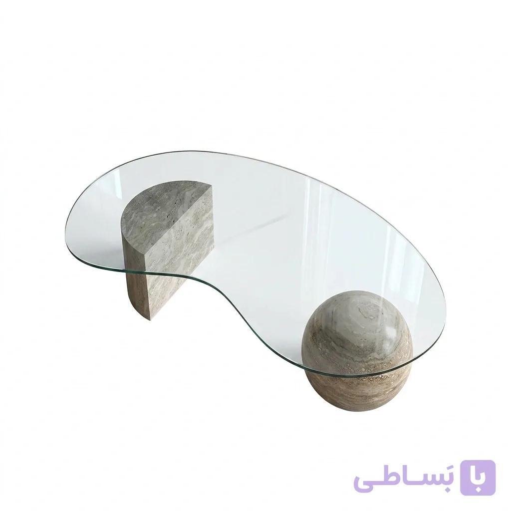 پایه میز سنگی گوی و نیم دایره
