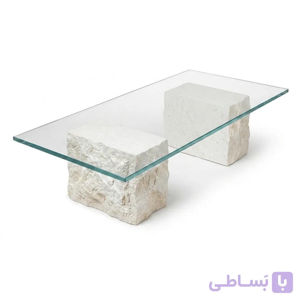 پایه میز سنگی ساده مکعبی