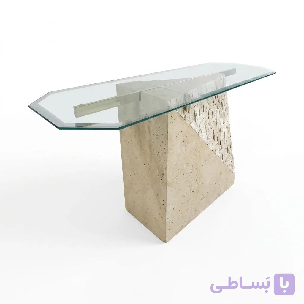 پایه میز سنگی تراورتن مدرن مدل آنتیک