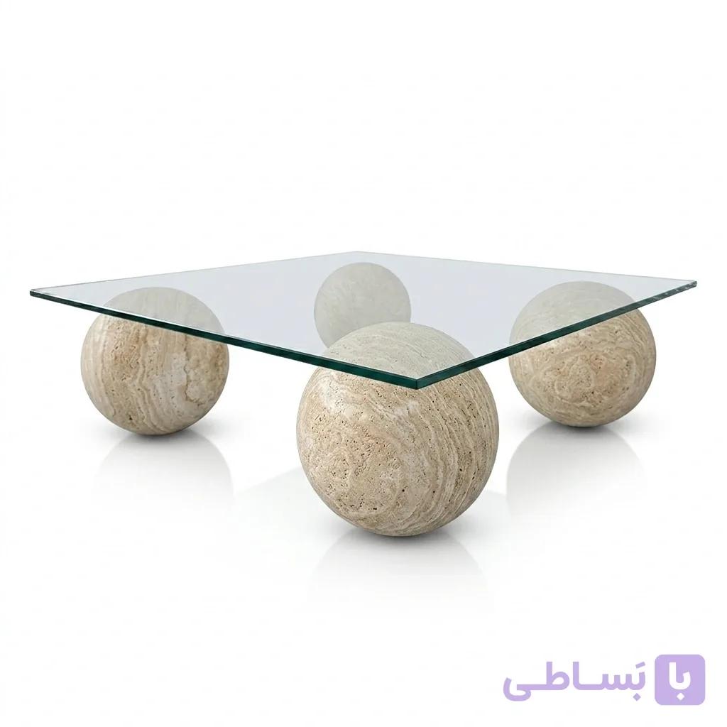 پایه میز سنگی مینیمال کروی 4 تکه