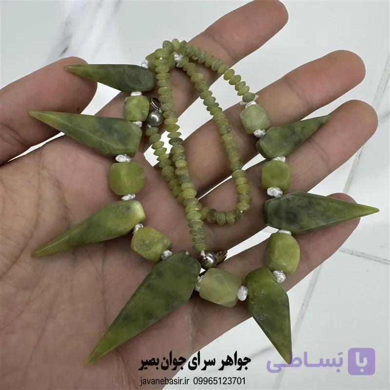 گردنبند یشم سبز افغانستان؛ تک‌نسخه و نایاب — تصویر 1