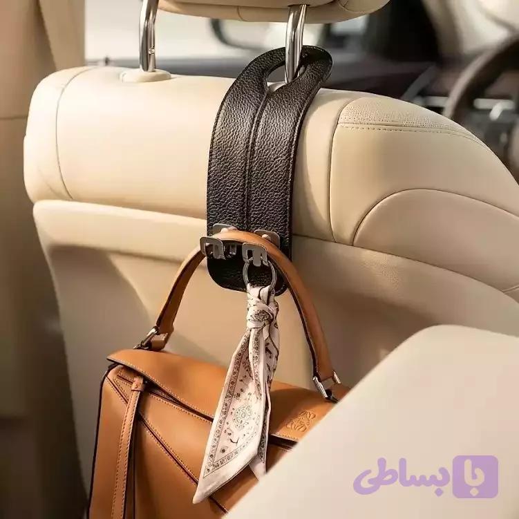 گجت آویز پشت صندلی خودرو چرم — تصویر 1