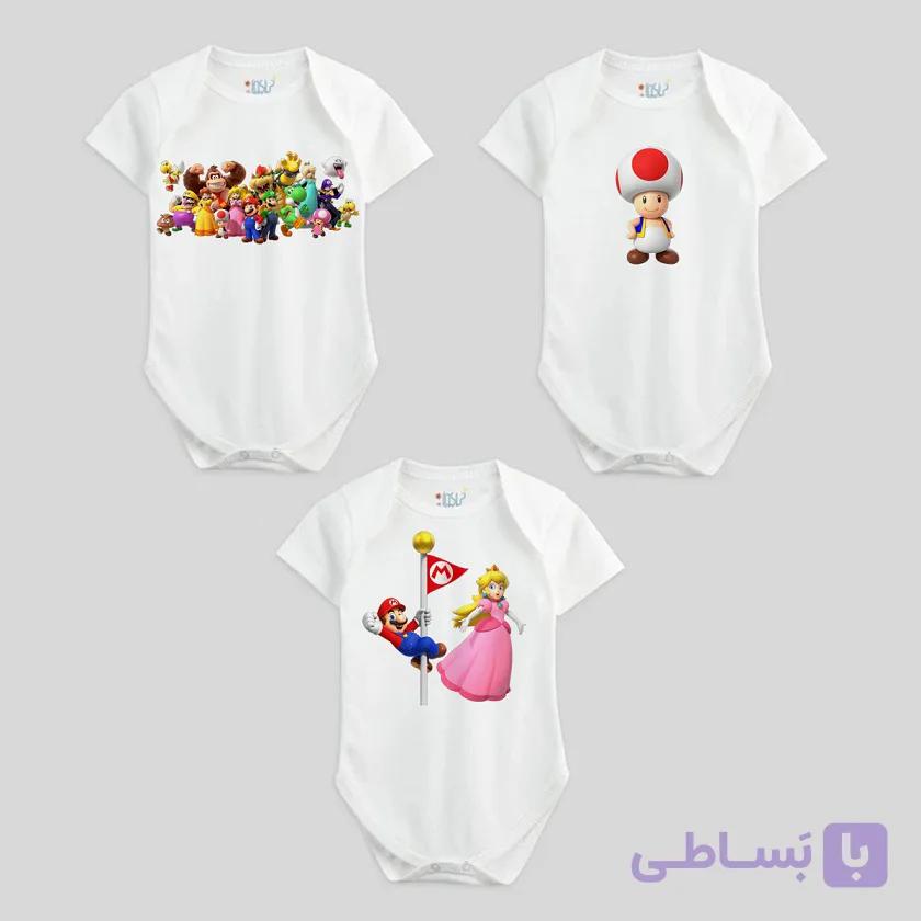 بادی نوزادی نیل کوک Mario White Collection-Peach مجموعه 3 عددی — تصویر 1