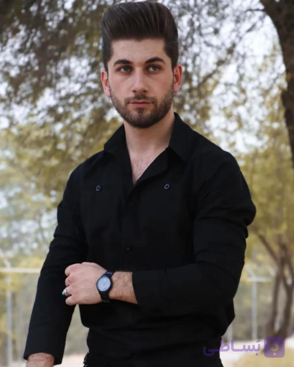 پیراهن مردانه مشکی دو جیب