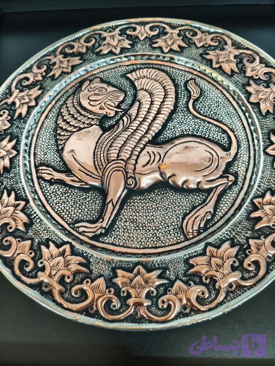 سینی قلمزنی مسی با قاب
