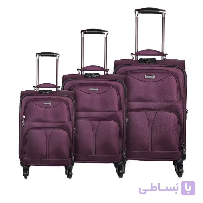 مجموعه ست سه عددی چمدان کمل کد 7043 بنفش
