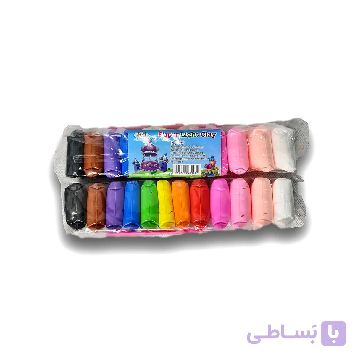 اسباب بازی خمیر کلی ۱۲ رنگ آیتم super light clay