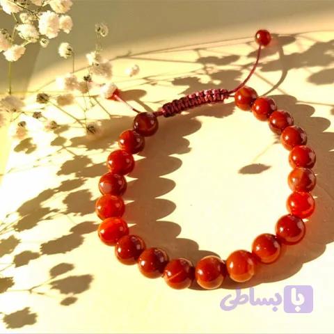 دستبند عقیق قرمز اصل — تصویر 1