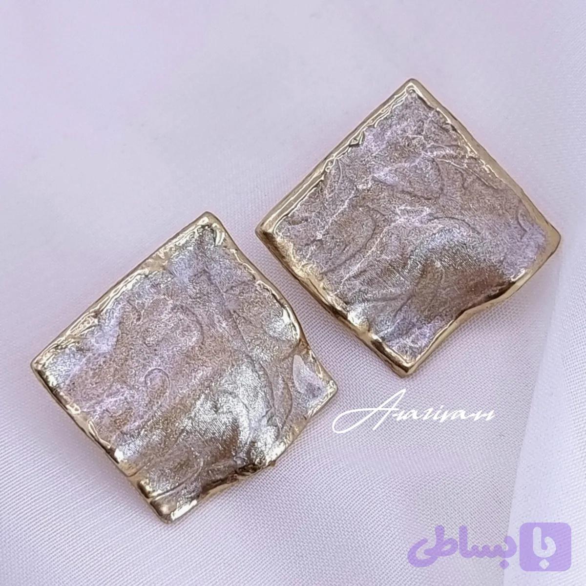 گوشواره صدفی دور طلایی
