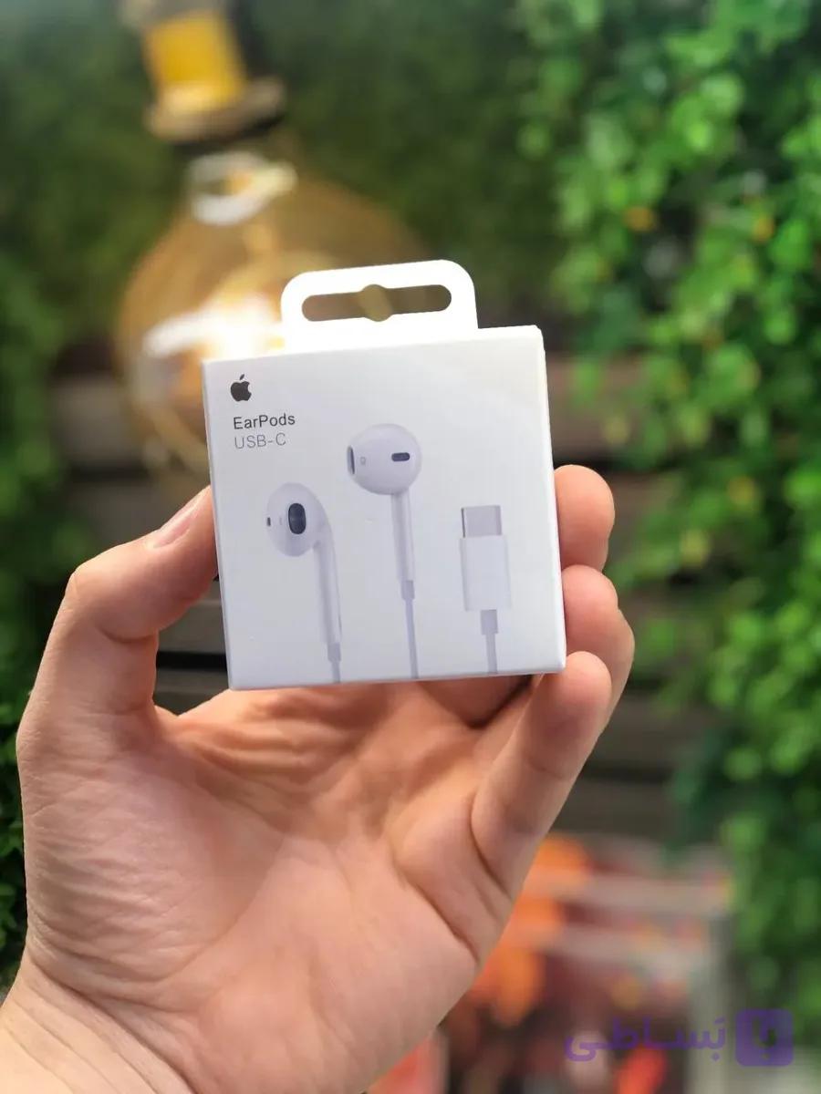 هندزفری ایرپاد EarPods usb-c آیفون سری ۱۵ اصل — تصویر 1