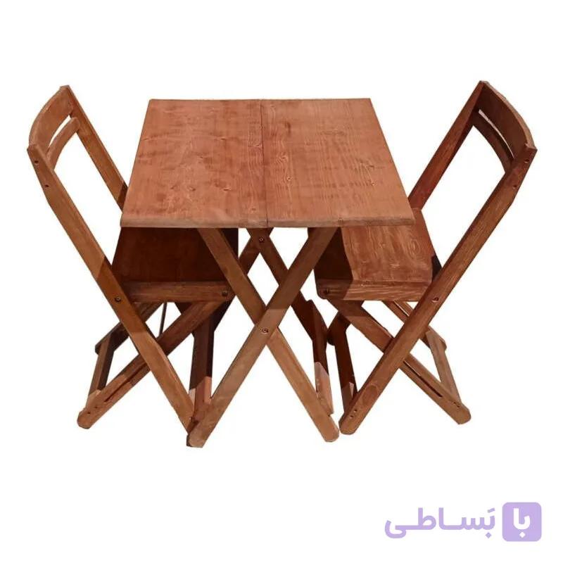 میز و صندلی ناهارخوری دونفره تاشو صندلی مدل قوس دار(پس کرایه)