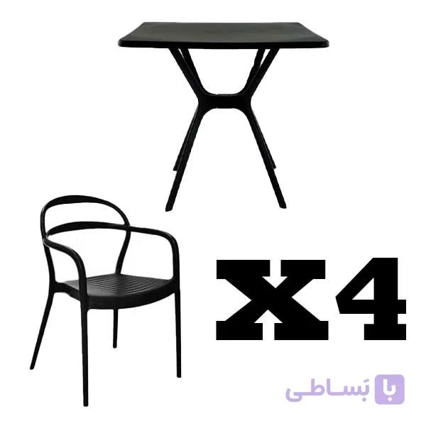 ست میز و صندلی چهارنفره پلاستیکی ژمینو — تصویر 1