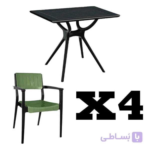 ست میز و صندلی چهارنفره مدرن ناصرپلاستیک 484 — تصویر 1
