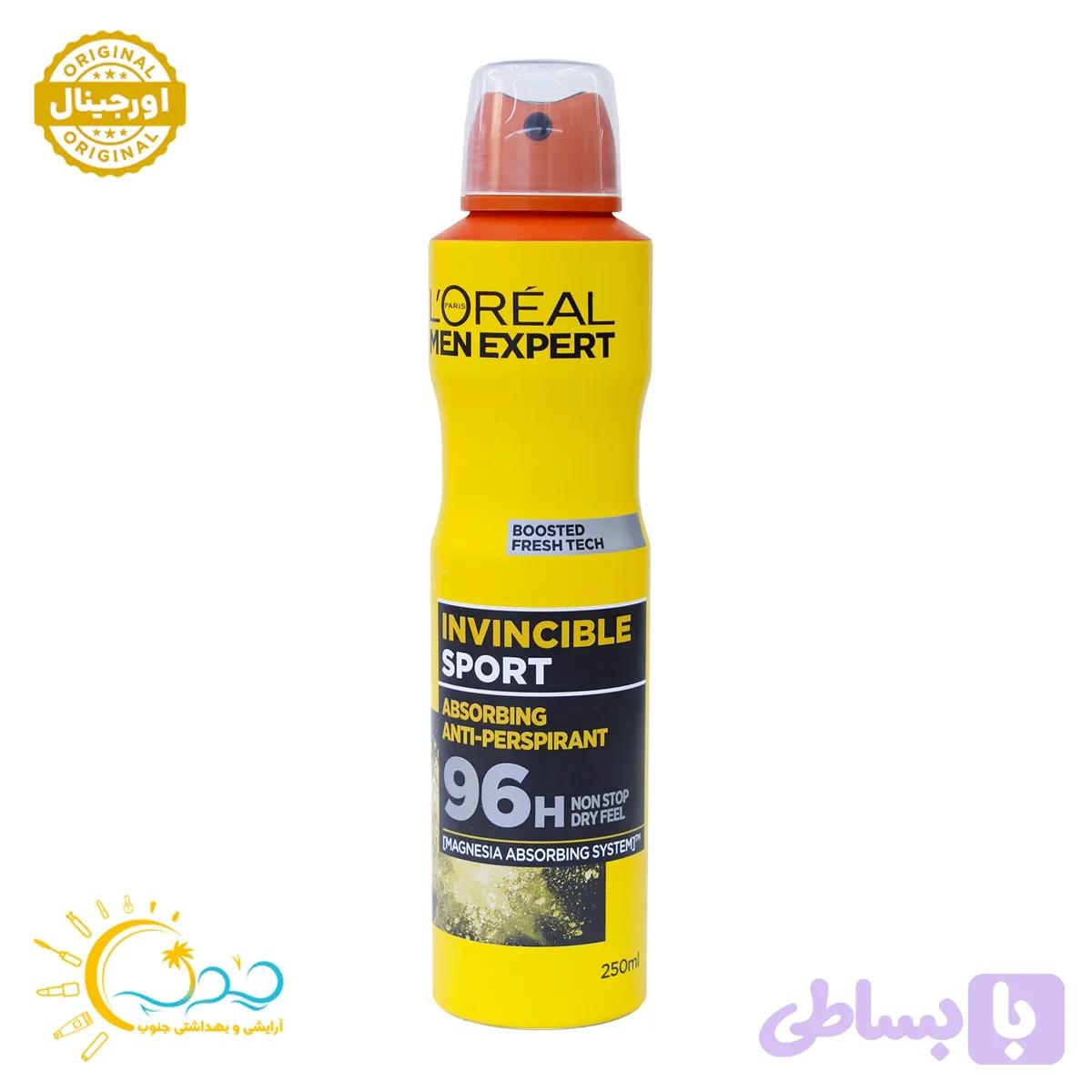 اسپری ضد تعریق لورال مدل expert invincible sport حجم ۲۵۰ میل — تصویر 1
