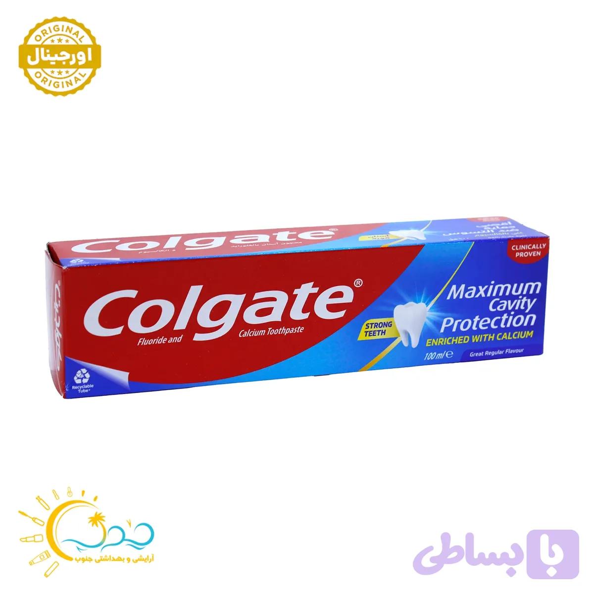 خمیر دندان کولگیت Colgate مدل Maximum Cavity Protection حجم 100 میل — تصویر 1