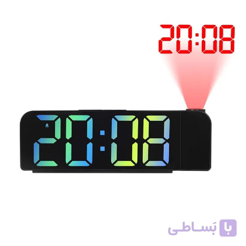 ساعت رومیزی دیجیتال RGB پروژکتوردار مدل GH0729 با تغییر رنگ خودکار — تصویر 1