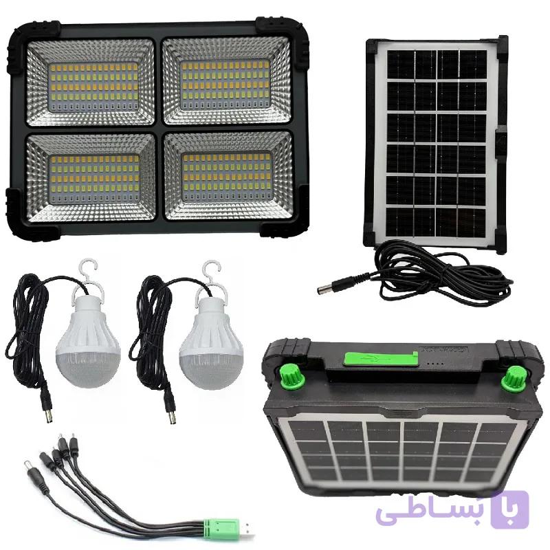 پک روشنایی شارژی خورشیدی پنل جدا مدل GD-1060 — تصویر 1