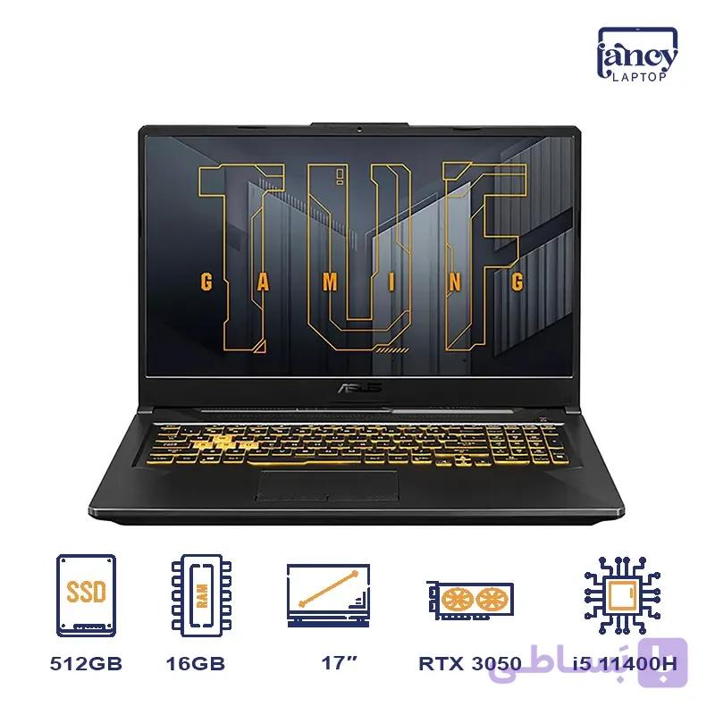 خرید لپ تاپ استوک 17 اینچی ایسوس TUF Gaming F17 FX706HC Core i5-11400H 16GB 512GB SSD RTX 3050 4GB 144Hz — تصویر 1
