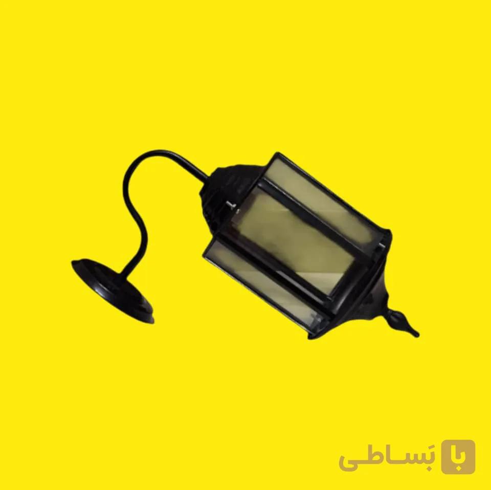 چراغ دیواری حیاطی استوانه قاجاری فلزی سفید — تصویر 1