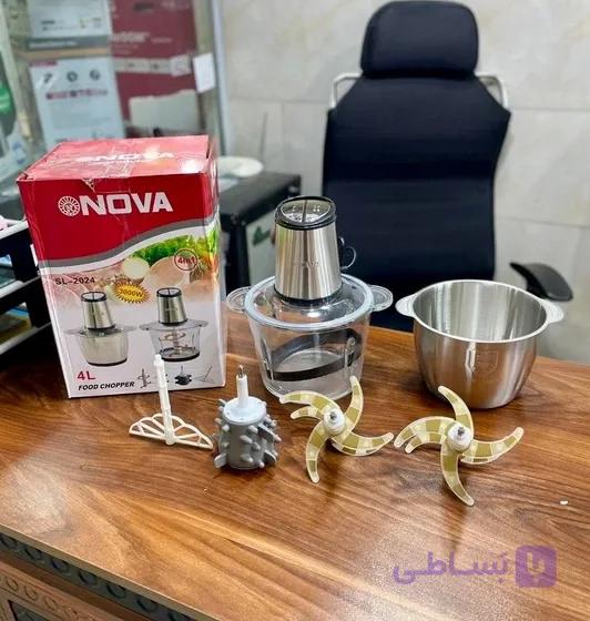 خردکن دوکاسه مباشی ژاپن- ظرفیت 4+4 لیتر- 6+6 تیغه تیتانیوم طلایی همراه با سیر پوست کن و همزن- قدرت 3000W وات مدل SL2024