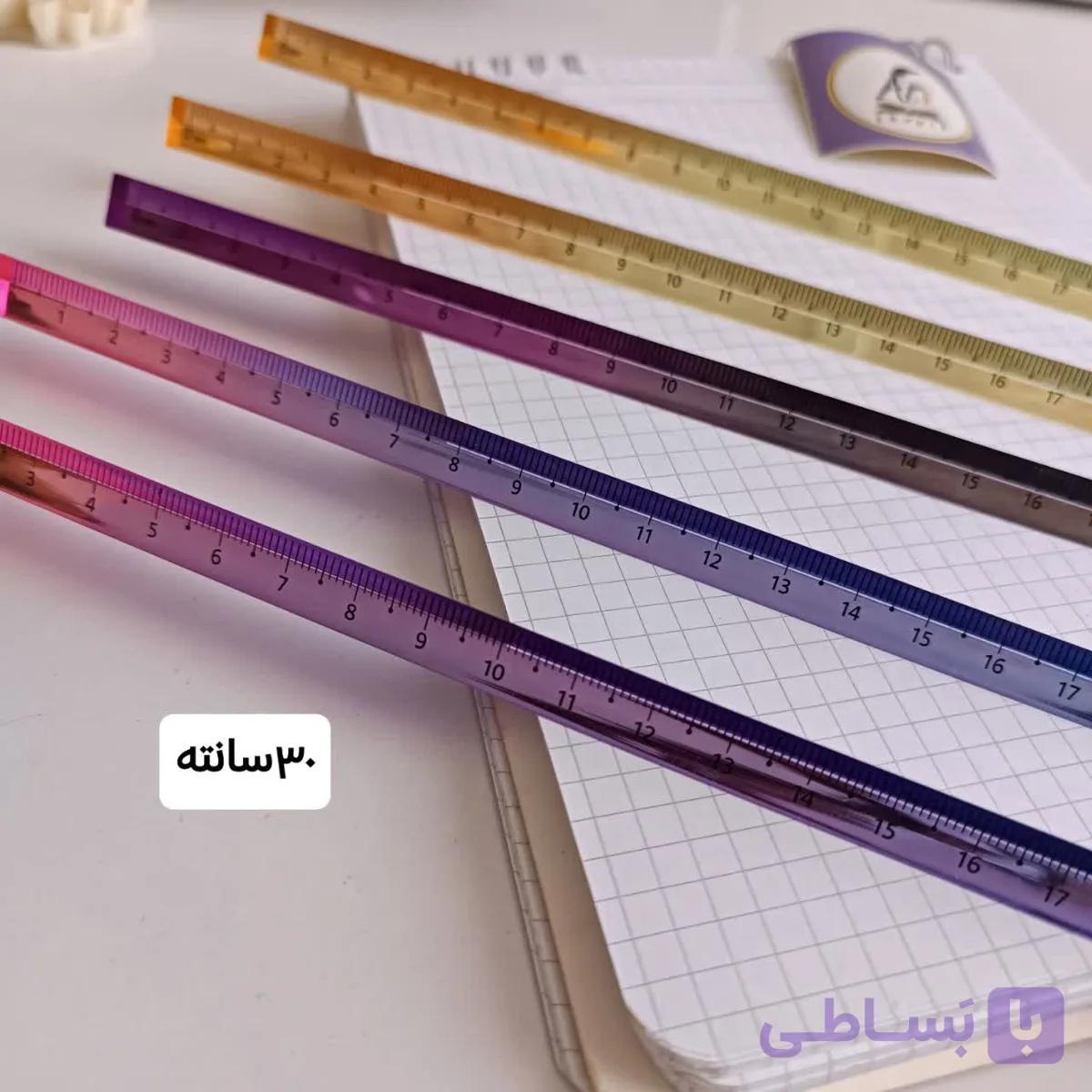 خط کش مثلثی آبرنگی ۳۰سانت — تصویر 1