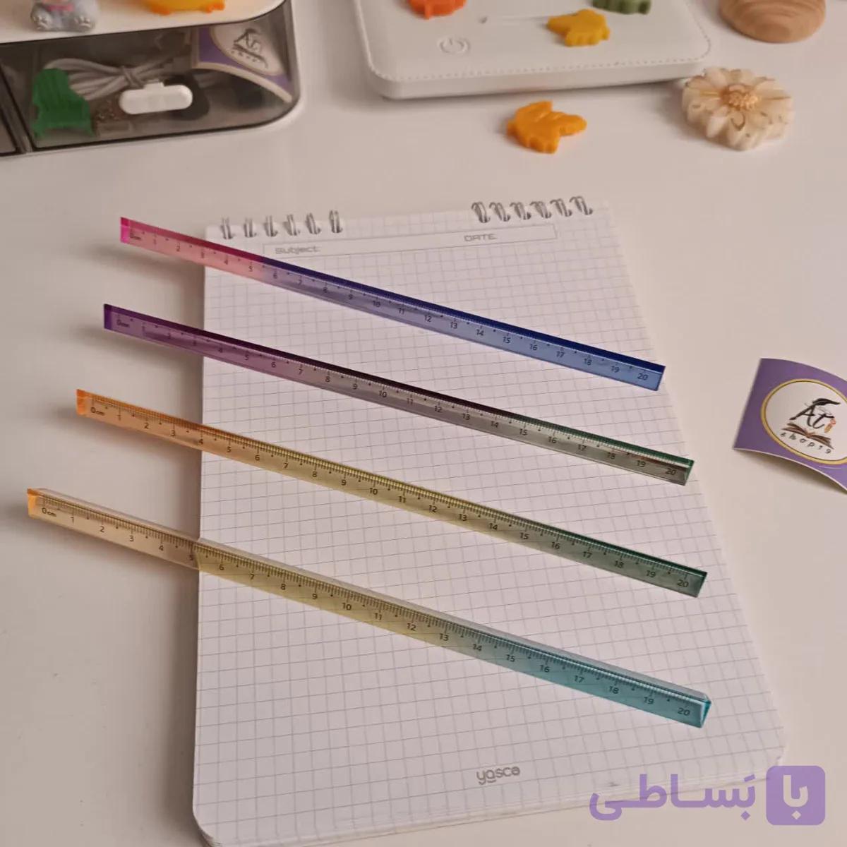 خط کش مثلثی آبرنگی ۲۰ سانتی — تصویر 1