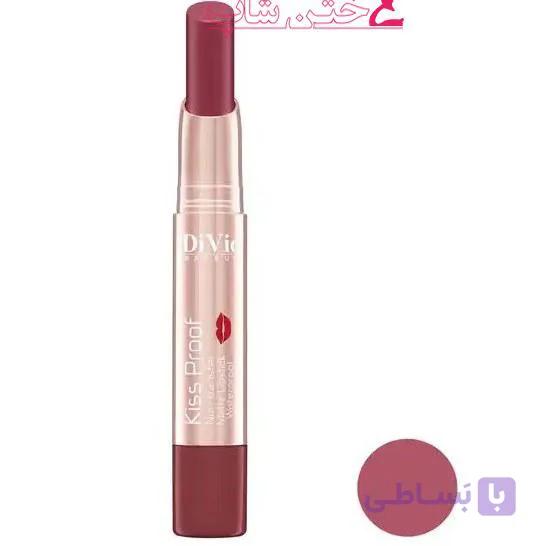 دیویو رژ جامد 24ساعته شماره12 divio kiss proof lipstick 12 — تصویر 1