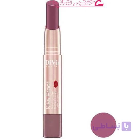 دیویو رژ جامد 24ساعته شماره10 divio kiss proof lipstick 10 — تصویر 1