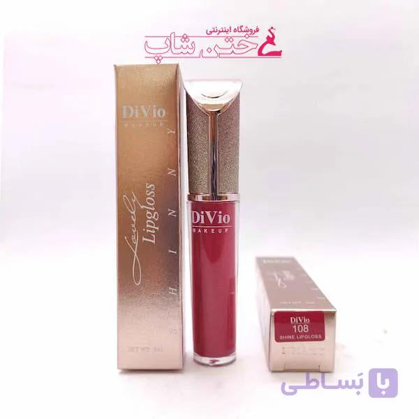 دیویو رژ مایع شاین دار شماره108 divio liquid shine lip stick 108 — تصویر 1