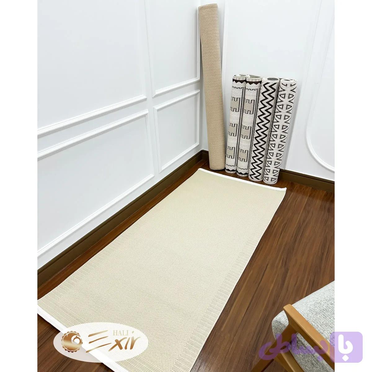 فرش کناره کرم بژ مدرن کد Lp01b
