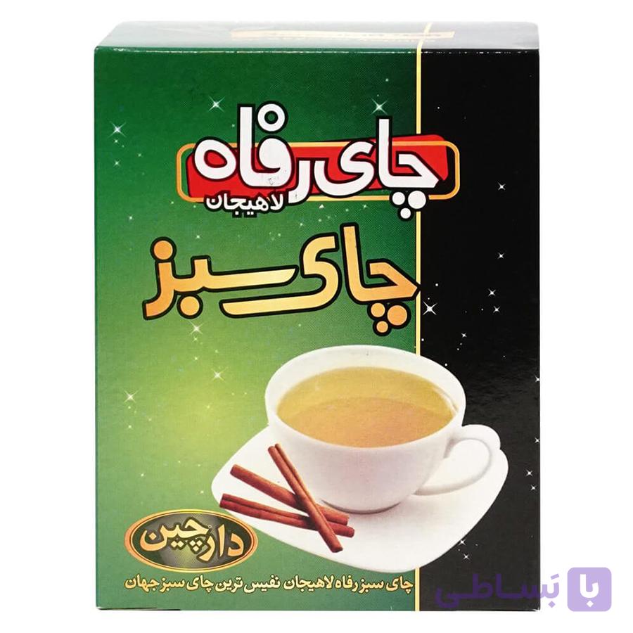 چای سبز با دارچین طبیعی 210 گرمی رفاه لاهیجان — تصویر 1