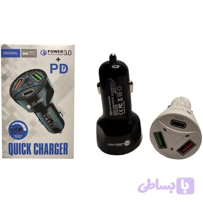 شارژر فندکی مدل QC3.0 PD-55W — تصویر 1