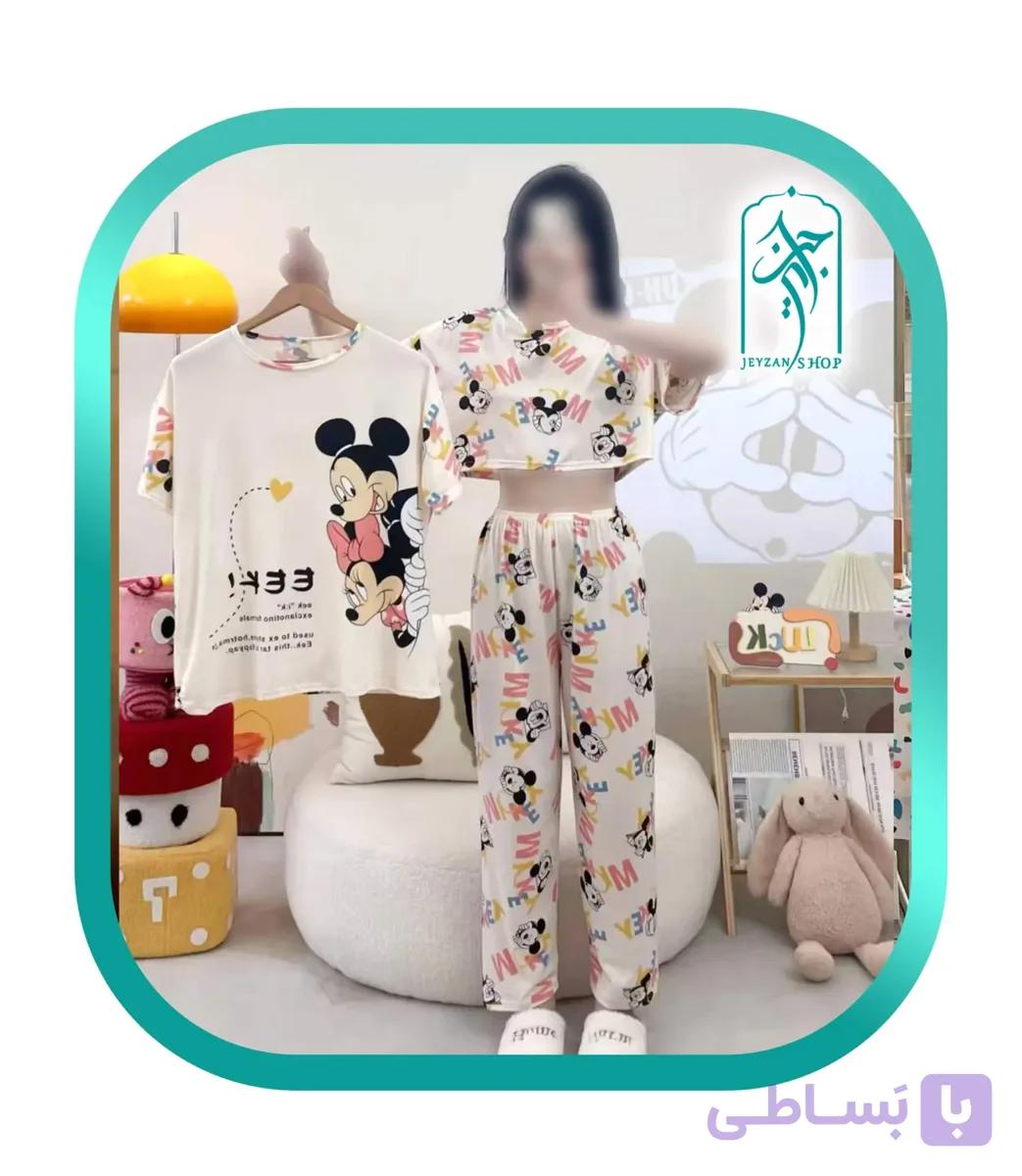 لباس ست سه تکه زنانه و دخترانه طرح میکی و مینی کد H287 — تصویر 1