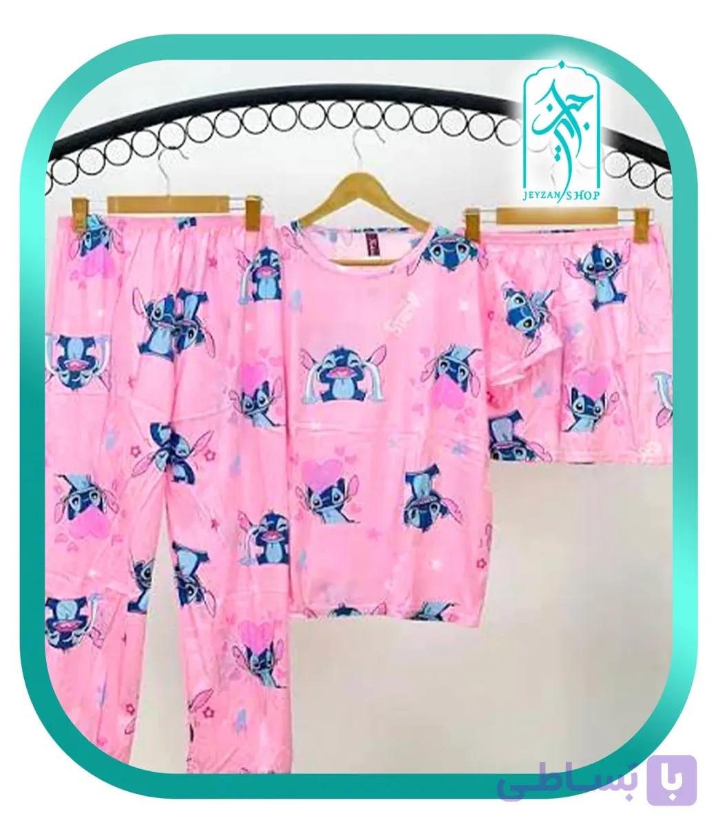 لباس ست سه تکه زنانه و دخترانه طرح استیچ کد H218 — تصویر 1