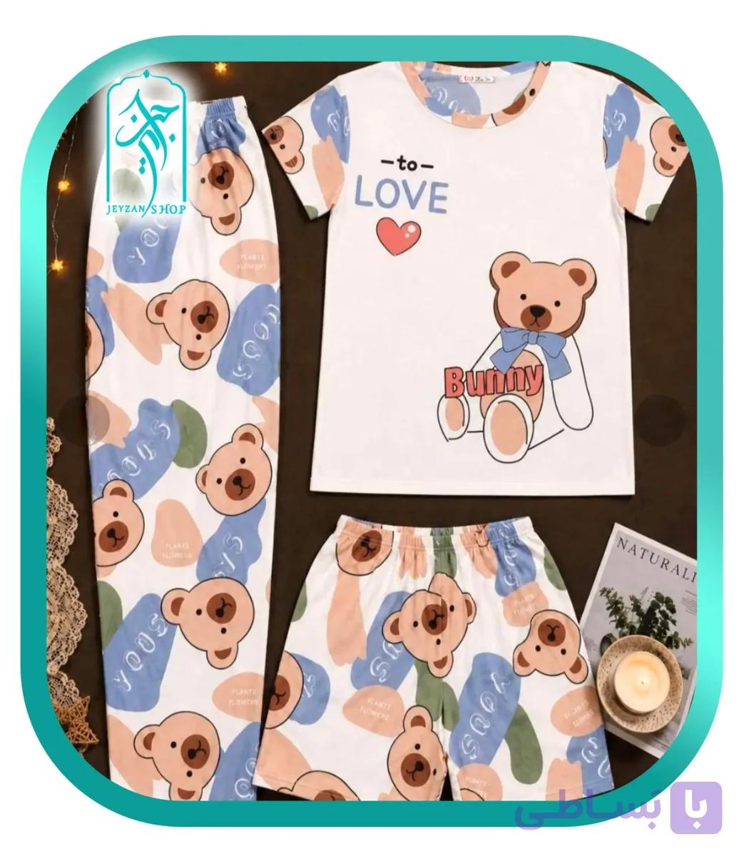لباس ست سه تیکه زنانه و دخترانه طرح LOVE کد H373 — تصویر 1