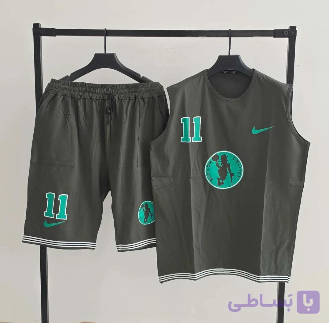 ست سایز بزرگ تاپ و شلوارک سبز کد 3271 — تصویر 1