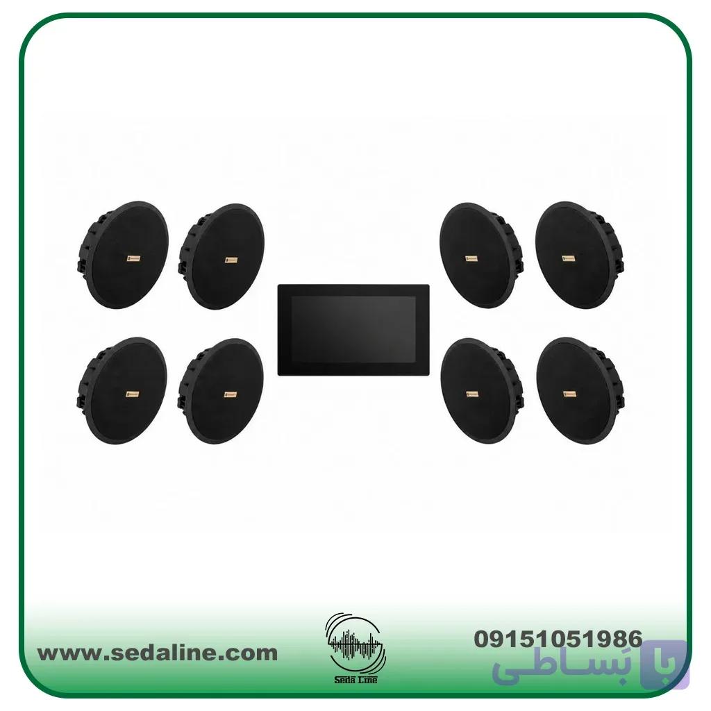 اسپیکر سقفی نیوساند مشکی 8عدد مدل pc8f و آمپلی فایر آدلر اندروید ۷ اینچ — تصویر 1