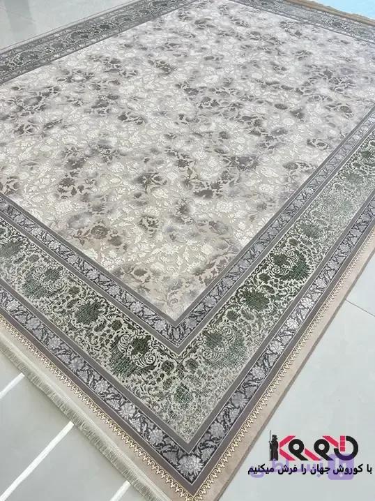 فرش افشان مانا کرم حاشیه ترمه ای 1200 شانه — تصویر 1