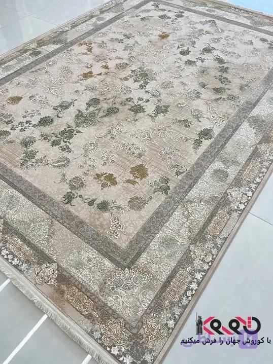 فرش کرم جدید 1200 شانه طرح بهامین — تصویر 1