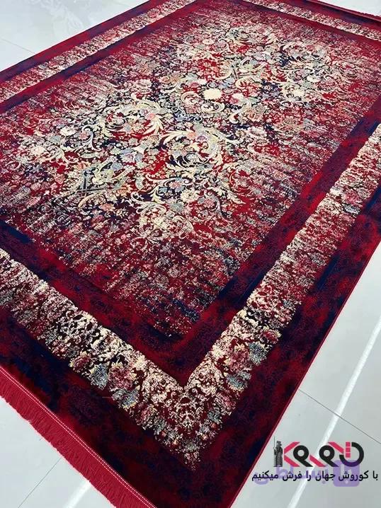 فرش دستباف گونه 1200 شانه طرح روژان لاکی — تصویر 1