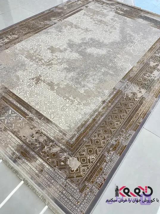 فرش مینیمال 1200 شانه طرح گلکسی کرم — تصویر 1